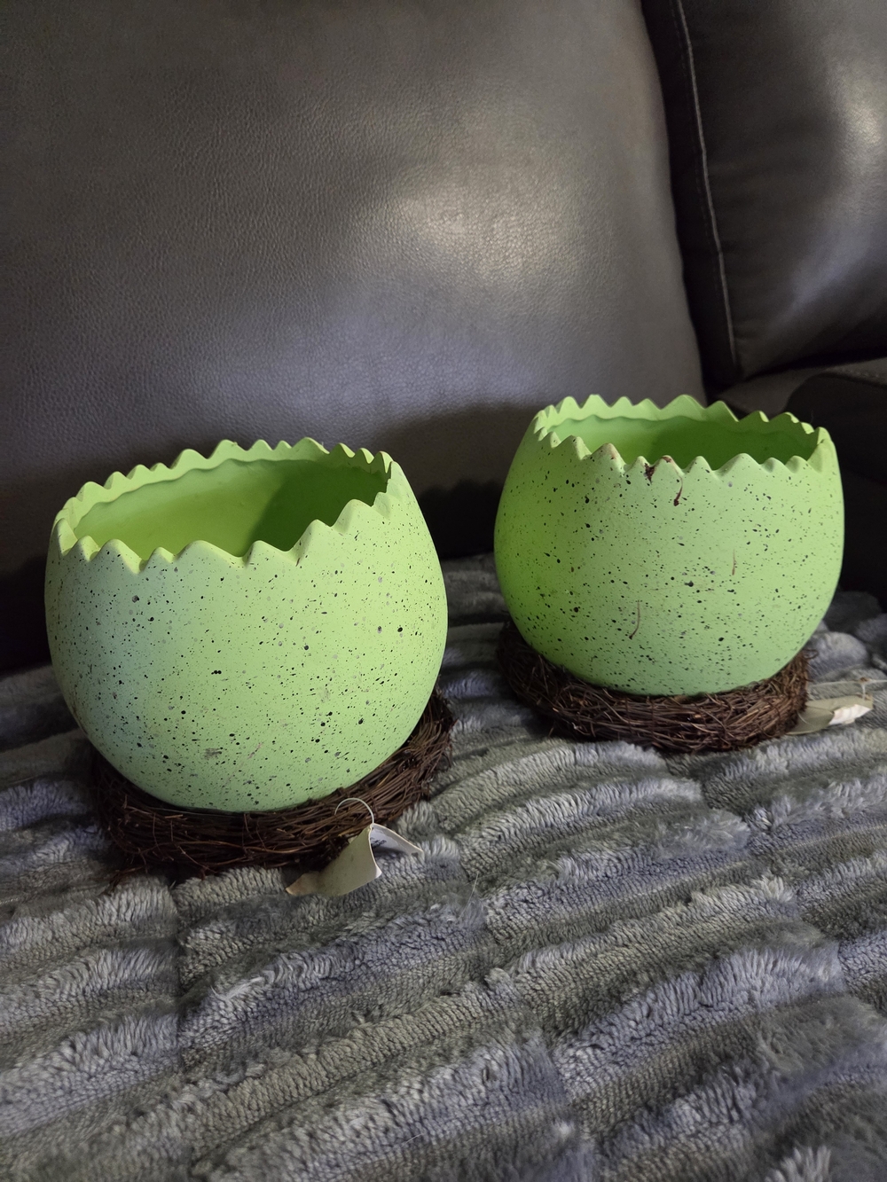 Decorative Lime Green Speckled Egg Planter - Home Accents